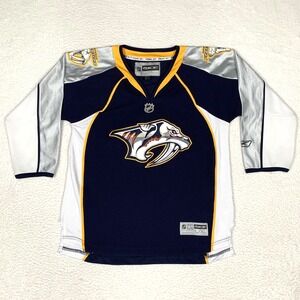 Nashville Predators Jersey Youth L/XL Blue White NHL Hockey Reebok CCM Pullover